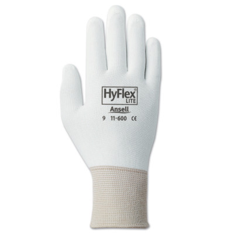 HYFLEX 11-600 WHT LT WGHT ASSEMB PU/COAT SZ7-ANSELL HEALTHCA-012-11-600-7-WH