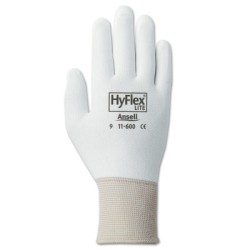 HYFLEX 11-600 WHT LT WGHT ASSEMB PU/COAT SZ8-ANSELL HEALTHCA-012-11-600-8-WH