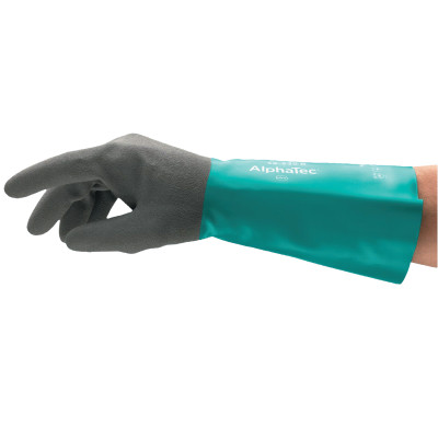 ALPHATEC 58535B SZ 9 CHEM REST GRN/DRK GRY 14"-ANSELL HEALTHCA-012-58-535B-090