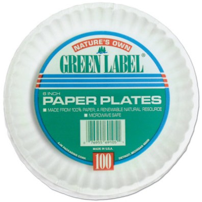 (100/PK) 9" WHITE PAPERPLATES GRE-ESSENDANT-017-PP9GREWH