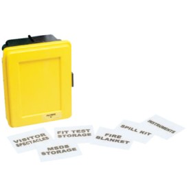 SMALL YELLOW PLASTIC WALL CASE W/SINGLE SHELF-ALLEGRO INDUST-037-4400Y