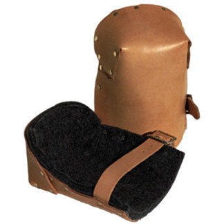 NATURAL PRO LEATHER KNEEPADS W/BUCKLE FA-ALTA IND *039*-039-30903