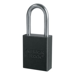 BLACK SAFETY LOCK-OUT PADLOCK ALUMINUM BO-MASTER LOCK*470-045-A1106BLK
