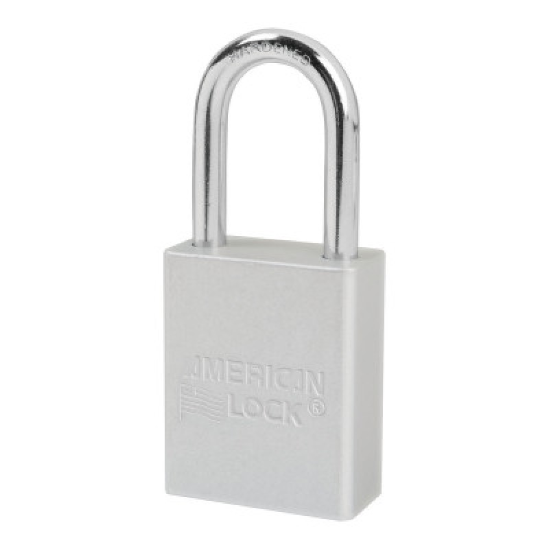 SILVER ALUM PADLOCK 1-1/2IN WIDE;1-1/2IN SHCKL-MASTER LOCK*470-045-A1106CLR