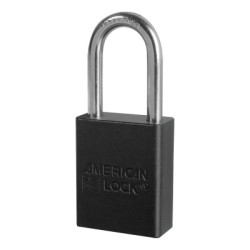 BLACK ALUMINUM SAFETY PADLOCK  KEY RETAINING-MASTER LOCK*470-045-A1106NRBLK