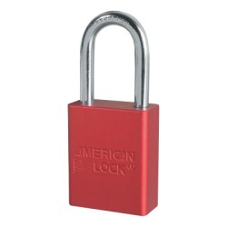 RED COLOR CODED ALUMINUMPADLOCK KEYED DIFFE-MASTER LOCK*470-045-A1106RED