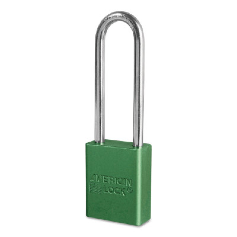 ALUMINUM PADLOCK GREEN BOXED 3"SHACKLE S-MASTER LOCK*470-045-A1107GRN