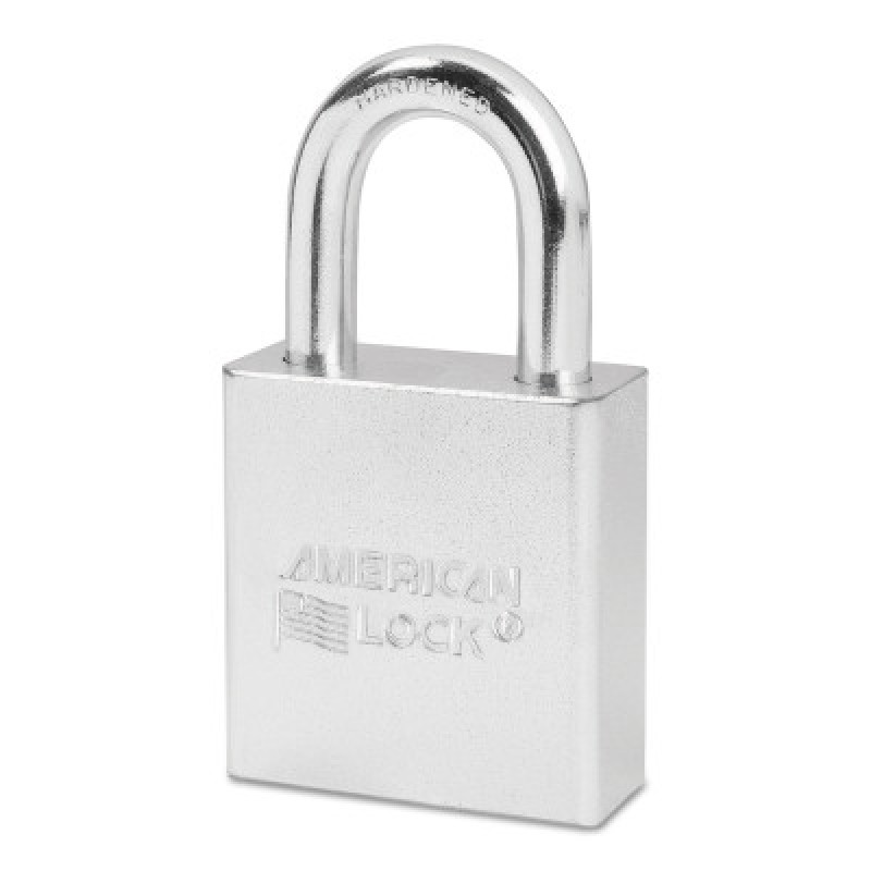 SOLID STEEL PADLOCK SATIN CHROME FINI-MASTER LOCK*470-045-A5200