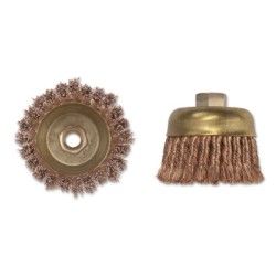 4" .020 KNOT WIRE CUP BRUSH W/5/8"-11 T-AMPCO SAFETY-065-CB-40-KT