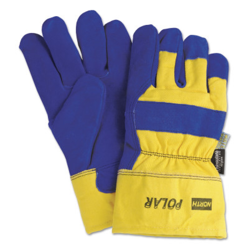 MENS NORTH POLAR INS GLOVE BLUE LTHR W/YLW BACK-HONEYWELL-SPERI-068-70/6465NK