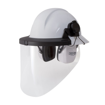 CAP MOUNTED EARMUFFS WHITE  STEEL AND FORK NRR27-HONEYWELL-SPERI-154-EM7206-HL