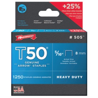 50516 T50 5/16" STAPLES1250/PK .050 WIRE-ARROW FAST *091-091-505