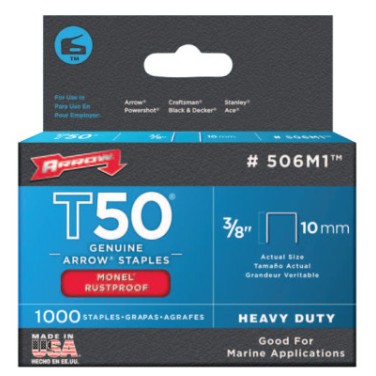 T50 3/8 MONEL RUST PROOFSTAPLE-ARROW FAST *091-091-506M1