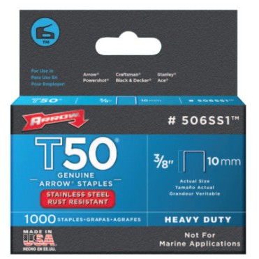 83538 T50 SS STAPLES 3/8"X.050 1-000/PACK-ARROW FAST *091-091-506SS1