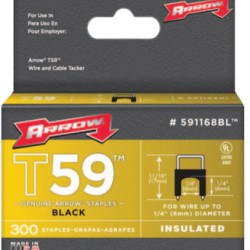 1/4" INSULATED STAPLE BLACK 300/BOX-ARROW FAST *091-091-591168BL