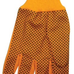 10 OZ HI-VIS ORANGE PLASTIC DOT CANVAS GLOVE-ORS NASCO-101-1040