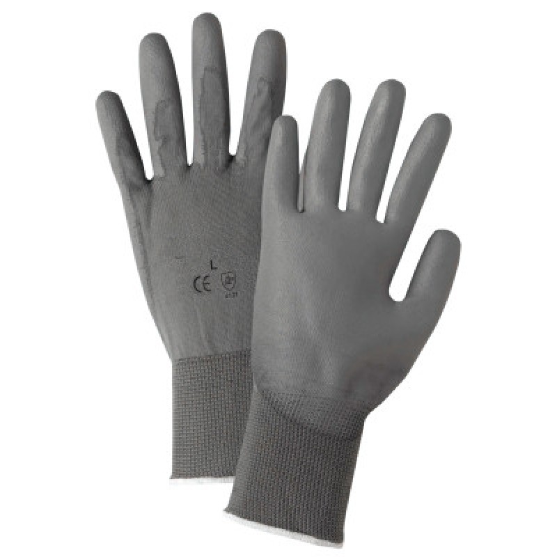 GRAY PU PALM COATED GRAYNYLON GLOVES-PROTECTIVE INDU-813-713SUCG/L