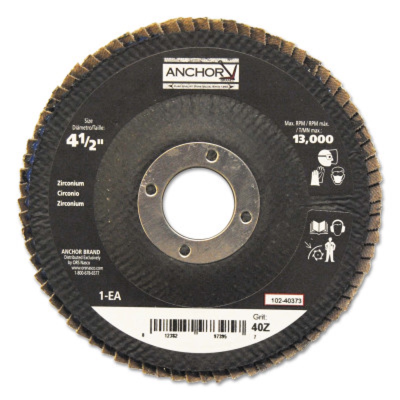 ANCHOR PREMIUM 4-1/2" 7/8 40Z HD FLAP DISC-ORS NASCO-102-40373