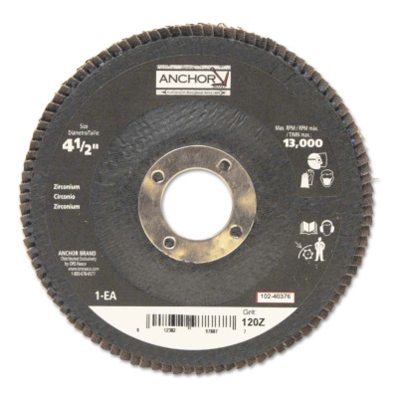 ANCHOR PREMIUM 4-1/2" 7/8 120Z HD FLAP DISC-ORS NASCO-102-40376