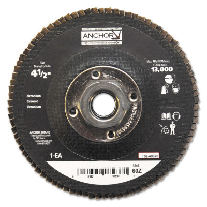 ANCHOR PREMIUM 4-1/2" 5/8-11 6OZ HD FLAP DISC-ORS NASCO-102-40378