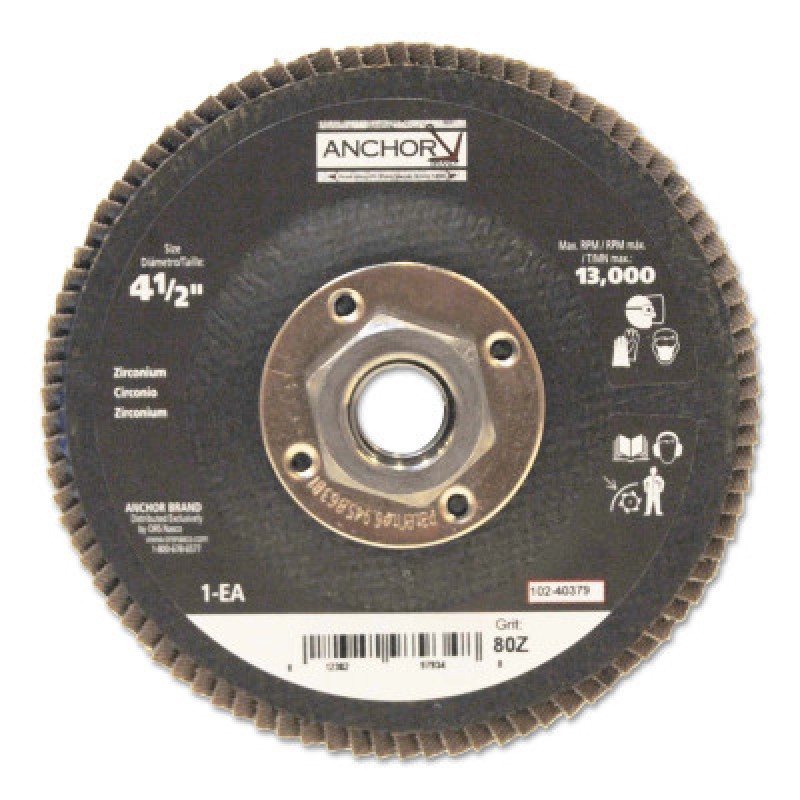 ANCHOR PREMIUM 4-1/2" 5/8-11 8OZ HD FLAP DISC-ORS NASCO-102-40379
