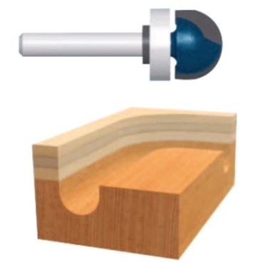 3/4" CORE BOX ROUTER BITC.T. 2-FLUT-BOSCH/SKILL ***-114-85448M