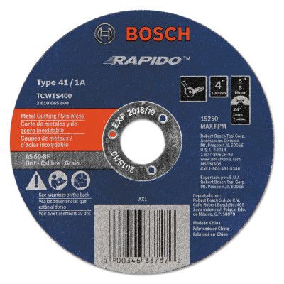 4X.040X5/8 TP1 THIN CUTTING DISC (BX/25)-BOSCH/SKILL ***-114-TCW1S400