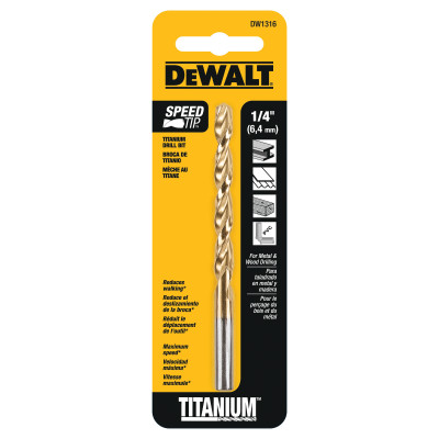 1/4" TITANIUM DRILL BIT-BLACK&DECKER-115-DW1316