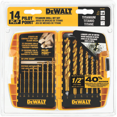 14PC TITANIUM PP DRILL BIT SET W/1/2"-BLACK&DECKER-115-DW1354