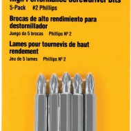 5-PC. #2 PHILLIPS POWERBIT-BLACK&DECKER-115-DW2115