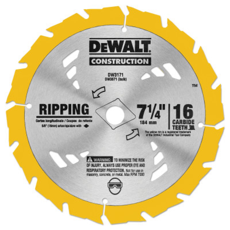 7-1/4" 16T ATB CIRCULARSAW BLADE FAST CUT FR-BLACK&DECKER-115-DW3571