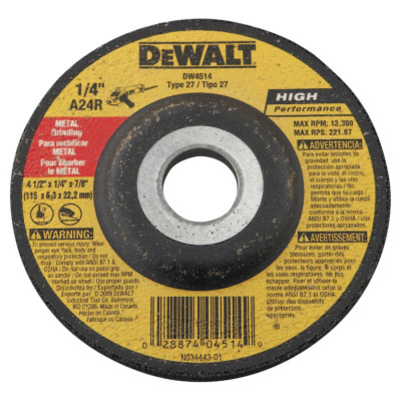 4-1/2"X1/4"X7/8" A24R 12-BLACK&DECKER-115-DW4514