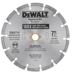 7" SEGMENTED DIAMOND BLADE-BLACK&DECKER-115-DW4714T