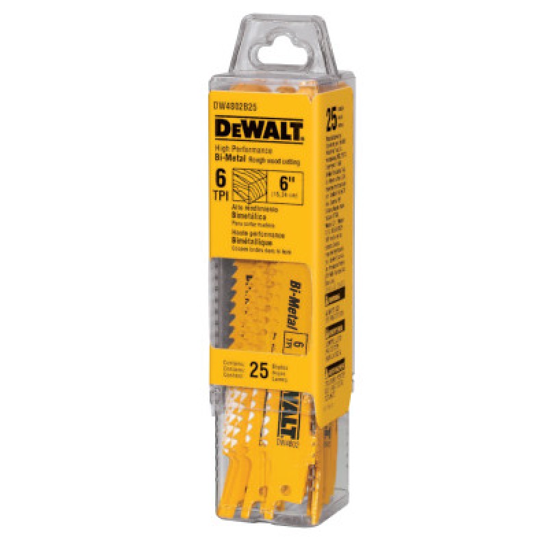 6" 6TPI TAPER BACK BI-METAL RECIPROCATING BLADE-BLACK&DECKER-115-DW4802B25