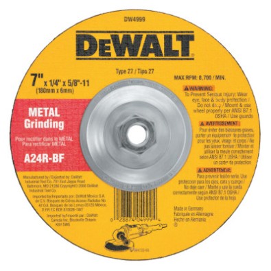 7"X1/4"X5/8-11" METAL FAST CUT DCW CUT-OFF-BLACK&DECKER-115-DW4999
