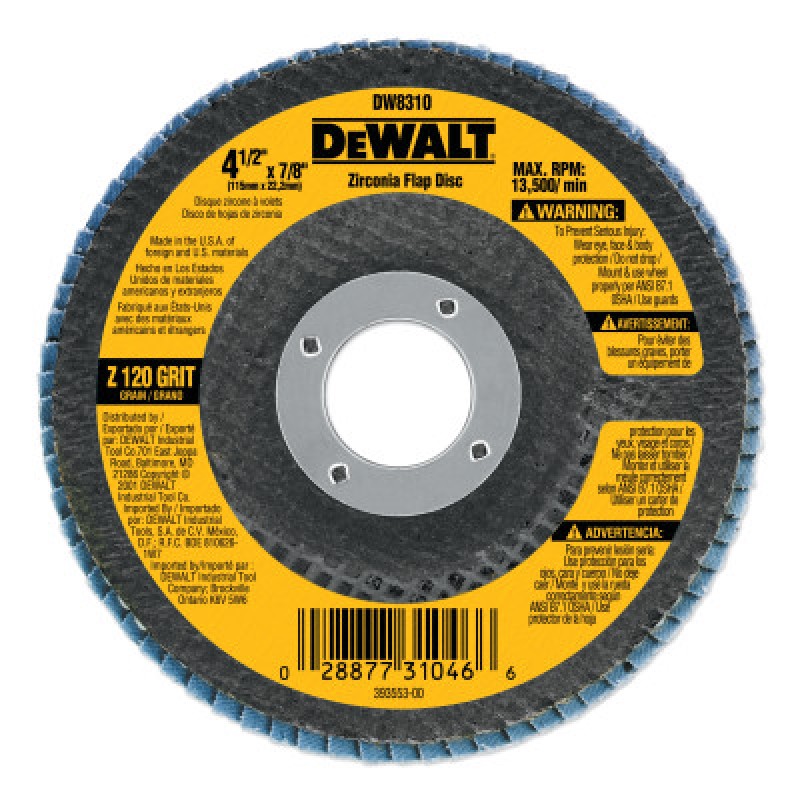 4-1/2" X 7/8" 120G TYPE29 HP FLAP DISC-BLACK&DECKER-115-DW8310