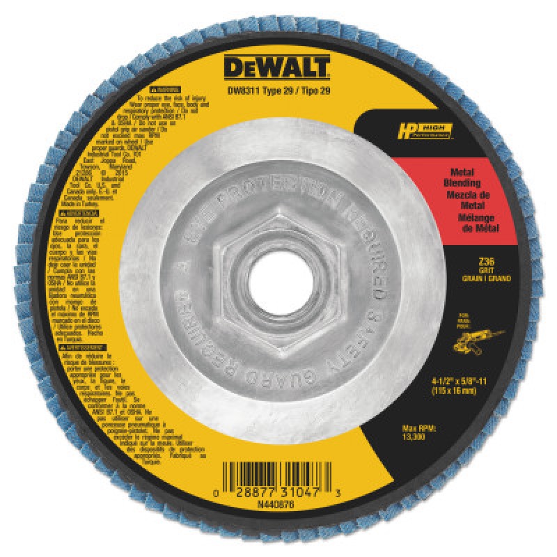 4-1/2"X5/8"-11 36GRIT ZIRCONIA FLAP DISC WHEEL-BLACK&DECKER-115-DW8311