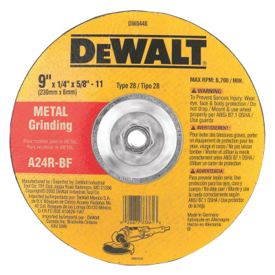 9"X1/4"X5/8"X11 GEN PURPOSE METAL GRIND WHEEL-BLACK&DECKER-115-DW8448