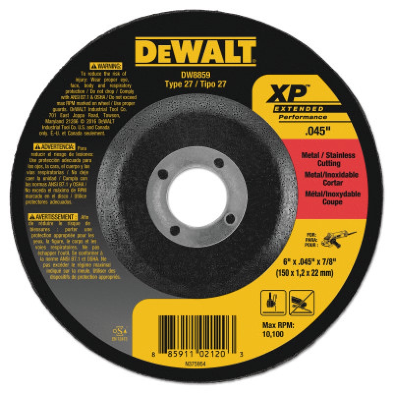 6" X .045" X 7/8" XP CUTTING WHEEL-BLACK&DECKER-115-DW8859