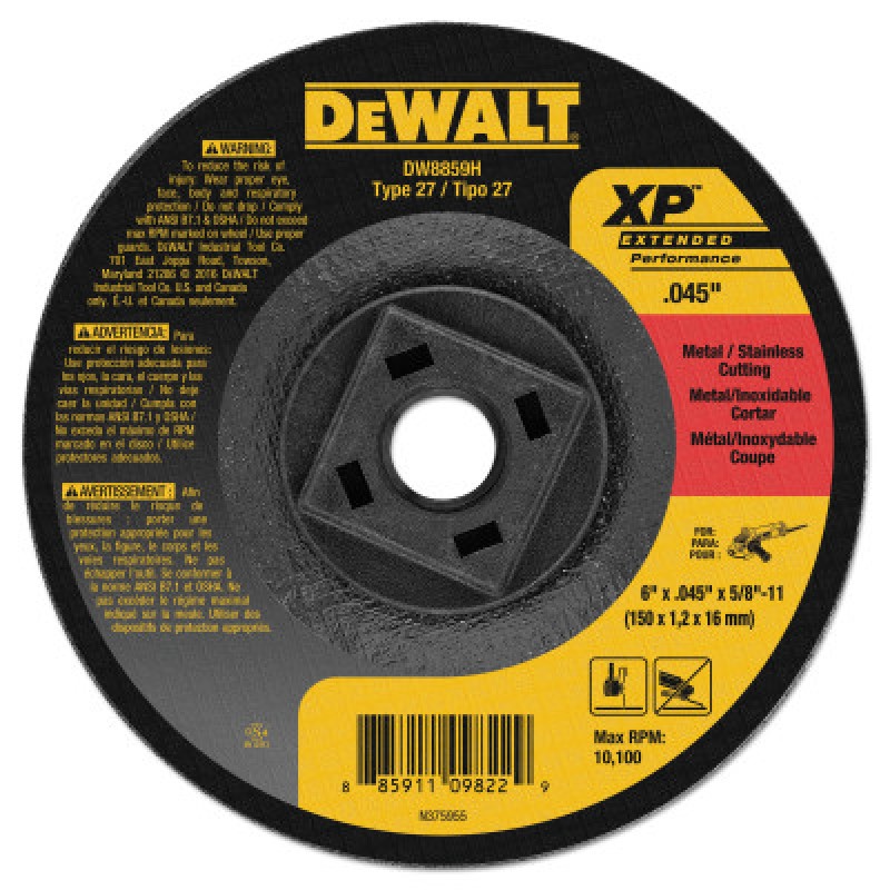 6" X .045" X 5/8"-11 XPCUTOFF WHEEL-BLACK&DECKER-115-DW8859H