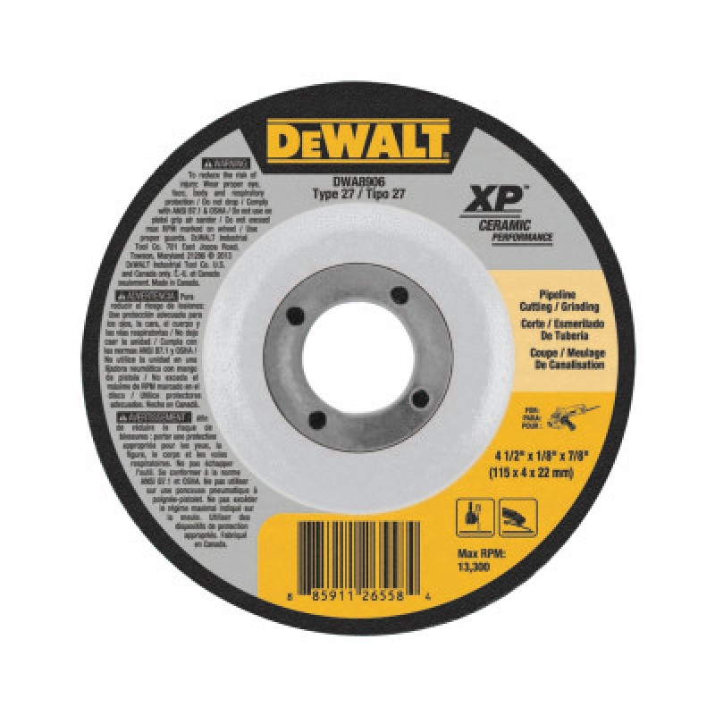 4-1/2" X 1/8" X 7/8" CERAMIC ABRASIVE-BLACK&DECKER-115-DWA8906