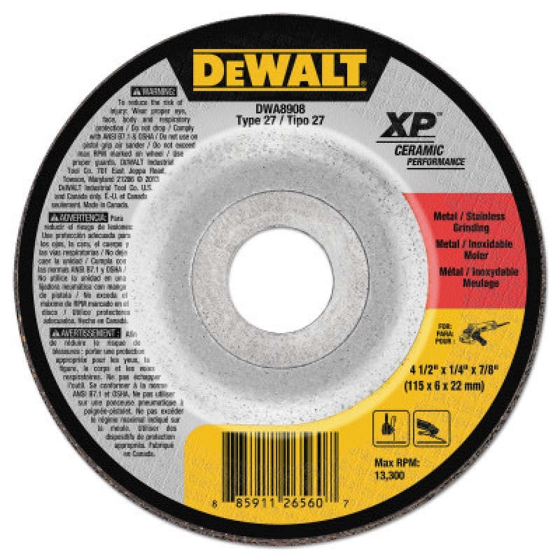4-1/2" X 1/4" X 7/8" CERAMIC ABRASIVE-BLACK&DECKER-115-DWA8908