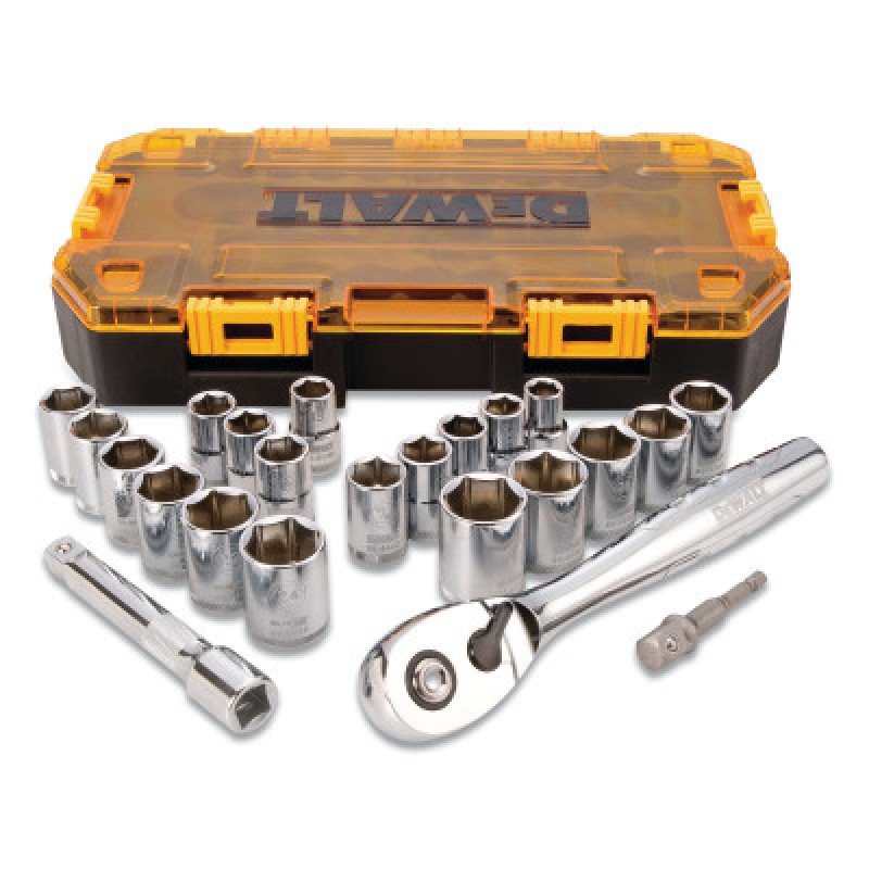 TOUGH BOX TOOL KIT  1/2"DRIVE SOCKET SET-BLACK&DECKER-115-DWMT73813