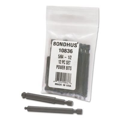 BHX12 12PC 3" BALLDRIVERPOWER BIT SET 1/4" HE-BONDHUS *116*-116-10836