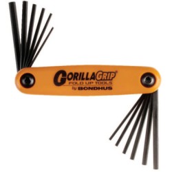 5/64"-5/32"-1.5MM-5MM GORILLA GRIP FOLD-UP SET-BONDHUS *116*-116-12550