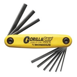 5/64-1/4" GORILLA GRIP FOLDUP TOOL SET-BONDHUS *116*-116-12589