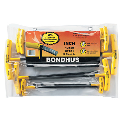 BTX-10 10PC. T-WRENCH HEX SET BALLDRIVER-BONDHUS *116*-116-13138