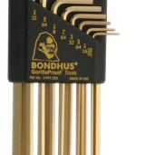 13 PIECE GOLD GUARD BALLDRIVER L WRENCH SET-BONDHUS *116*-116-37937