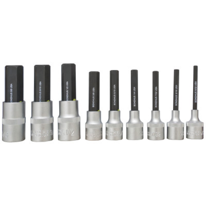 9PC INCH PROHOLD SOCKETBIT SET 2" WITH SOCKETS-BONDHUS *116*-116-43299