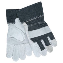 GUNN PATTERN LEATHER GLOVE DENIM CUFF-MCR SAFETY-127-1220DX